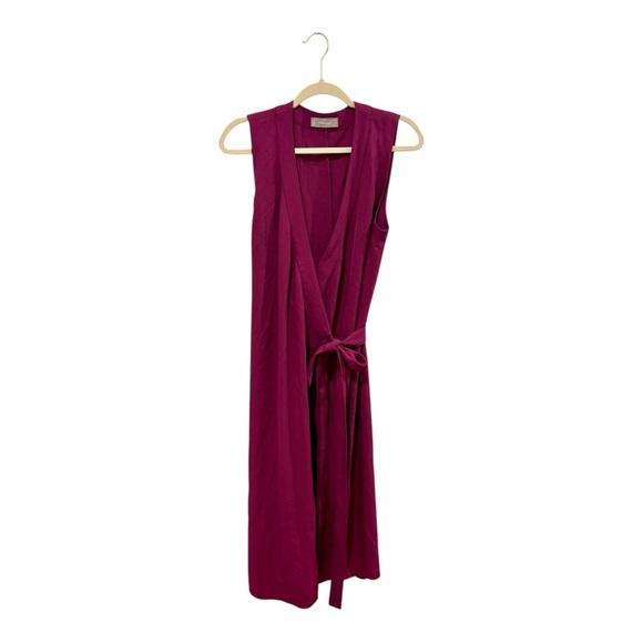 EVERLANE The Japanese GoWeave Sleeveless Wrap Dress Purple 8 - Picture 7 of 10
